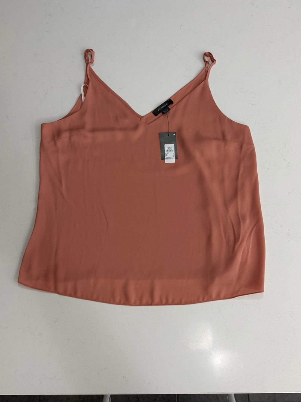 Primark V-Neck Satin-Look Cami Tank - Terracotta